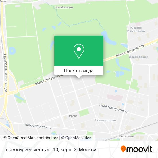 Карта новогиреевская ул., 10, корп. 2