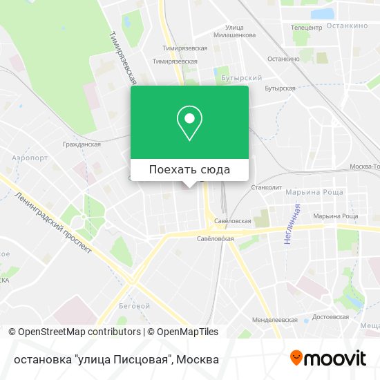 Карта остановка "улица Писцовая"