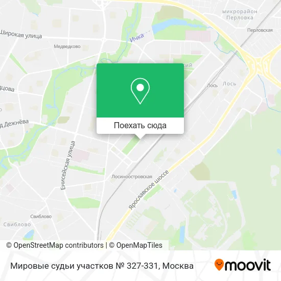 Карта Мировые судьи участков № 327-331