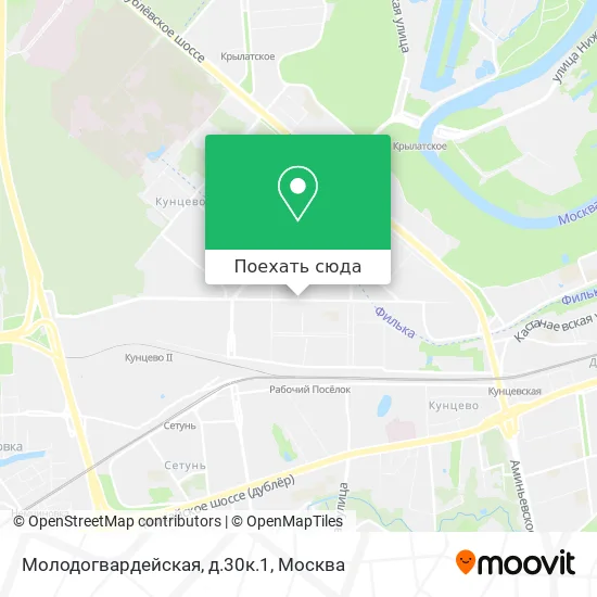 Карта Молодогвардейская, д.30к.1