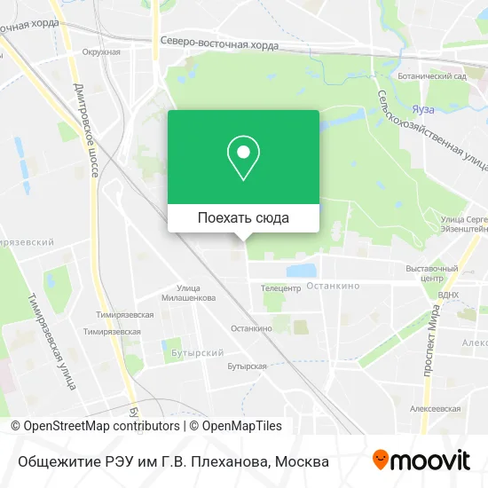 Карта Общежитие РЭУ им Г.В. Плеханова