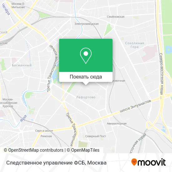 Карта Следственное управление ФСБ