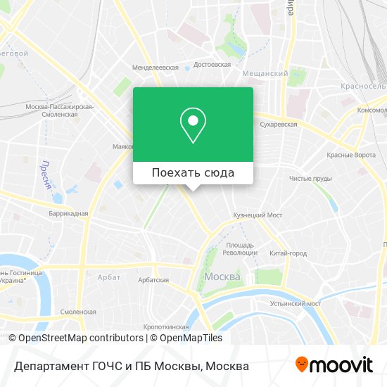 Карта Департамент ГОЧС и ПБ Москвы