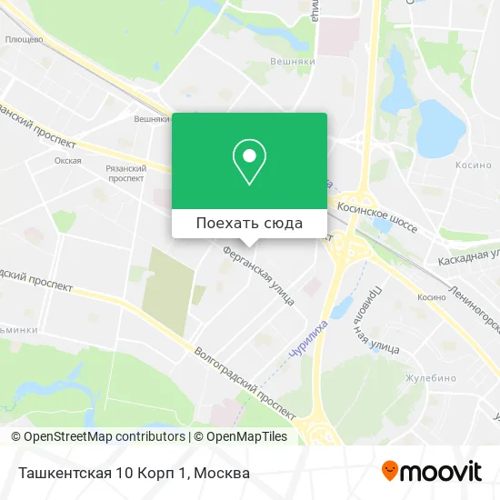 Карта Ташкентская 10 Корп 1