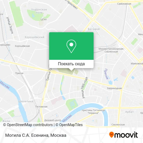 Карта Могила С.А. Есенина