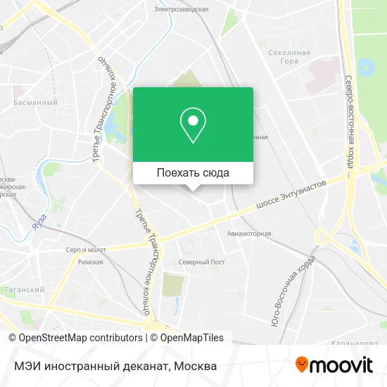 Карта МЭИ иностранный деканат