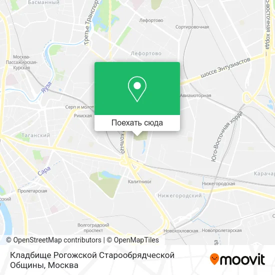 Карта Кладбище Рогожской Старообрядческой Общины