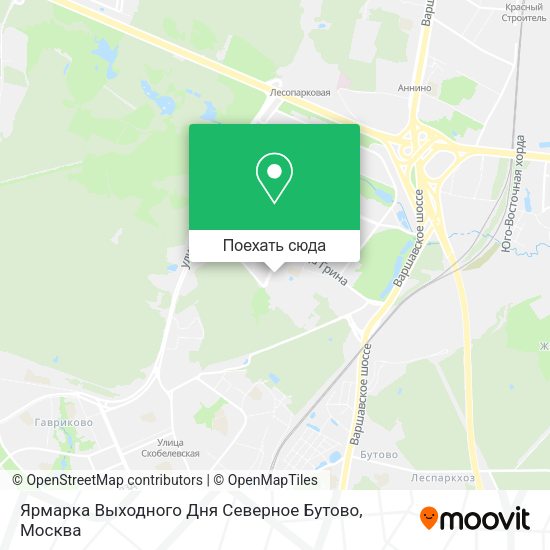 Карта Ярмарка Выходного Дня Северное Бутово