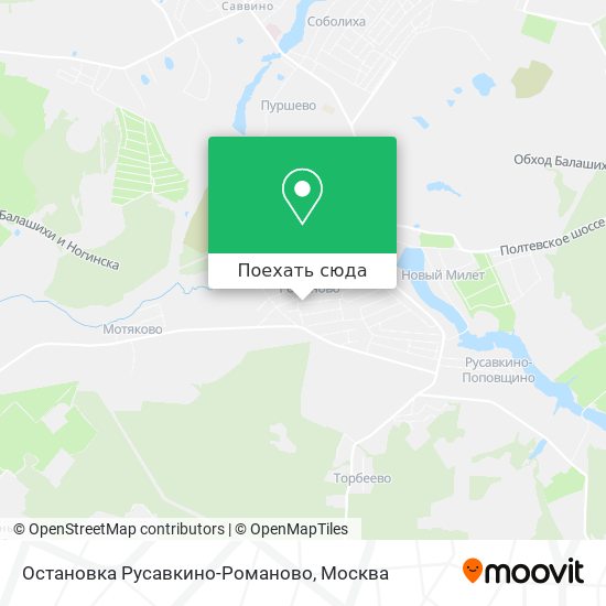Карта Остановка Русавкино-Романово