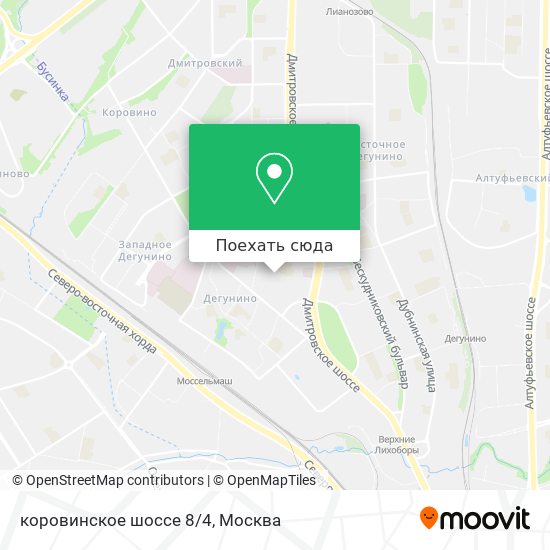 Карта коровинское шоссе 8/4