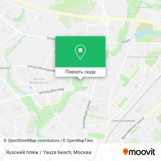 Карта Яузский пляж / Yauza beach