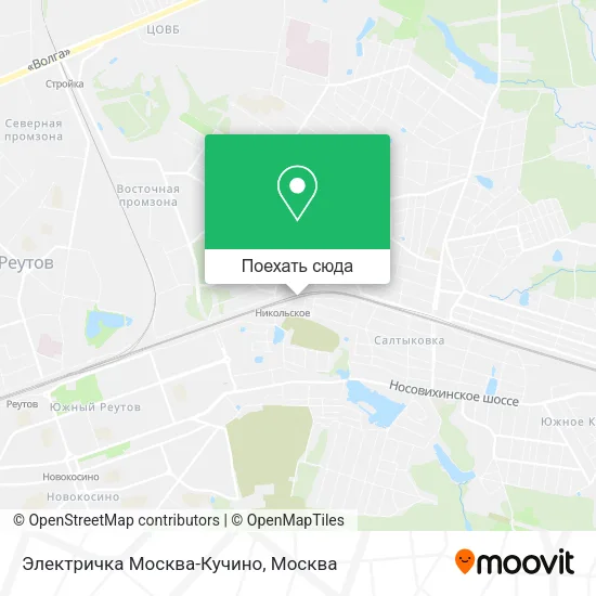 Карта Электричка Москва-Кучино