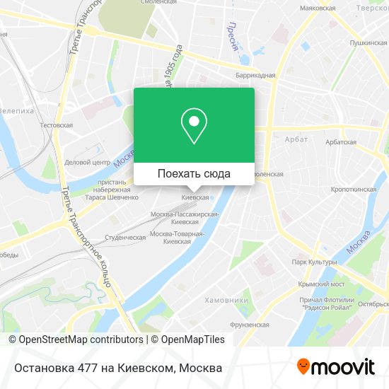 Карта Остановка 477 на Киевском