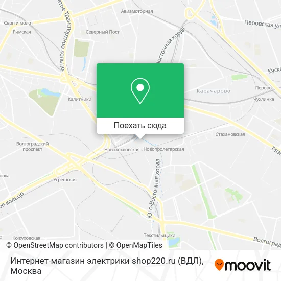 Карта Интернет-магазин электрики shop220.ru (ВДЛ)