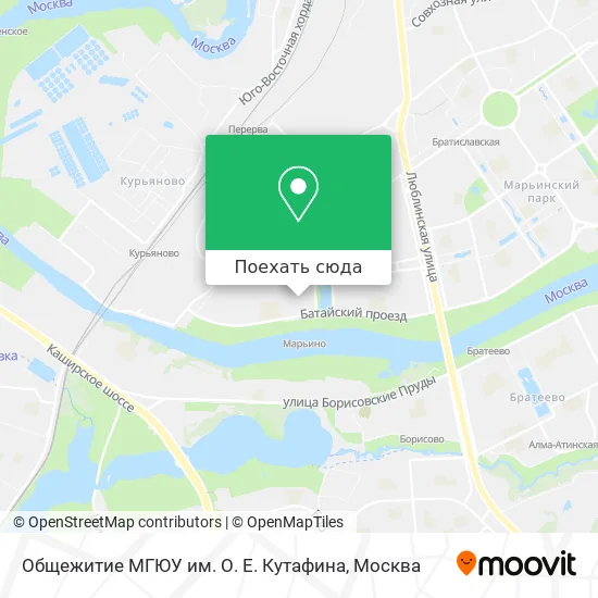 Карта Общежитие МГЮУ им. О. Е. Кутафина