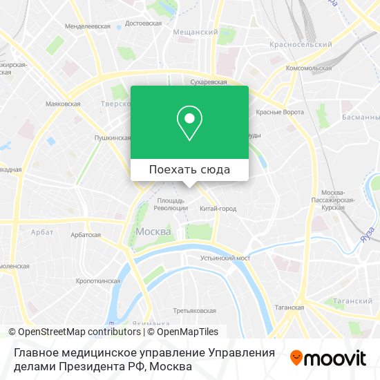 Карта Главное медицинское управление Управления делами Президента РФ