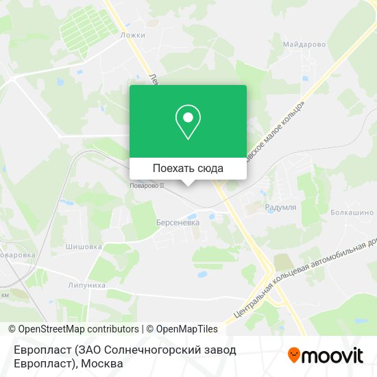 Карта Европласт (ЗАО Солнечногорский завод Европласт)