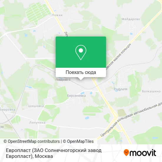 Карта Европласт (ЗАО Солнечногорский завод Европласт)