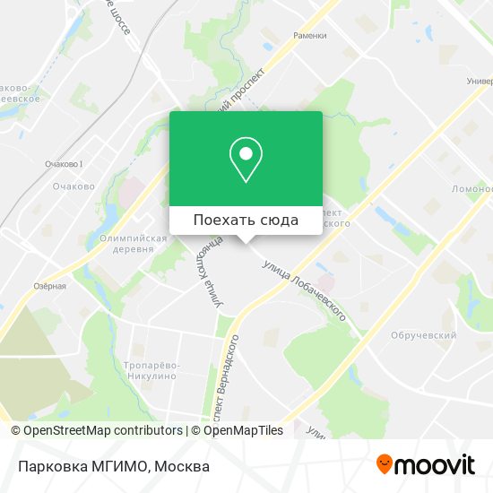 Карта Парковка МГИМО