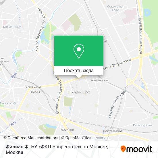 Карта Филиал ФГБУ «ФКП Росреестра» по Москве