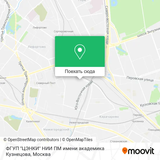 Карта ФГУП "ЦЭНКИ" НИИ ПМ имени академика Кузнецова