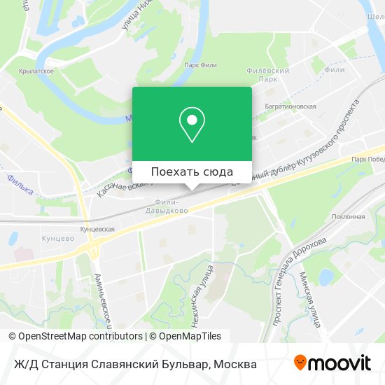 Карта Ж/Д Станция Славянский Бульвар