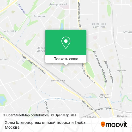 Карта Храм благоверных князей Бориса и Глеба