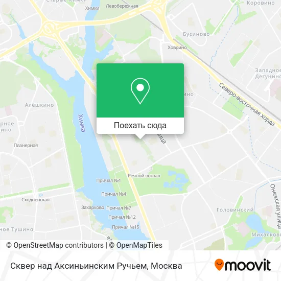 Карта Сквер над Аксиньинским Ручьем