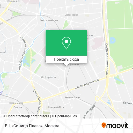 Карта БЦ «Синица Плаза»