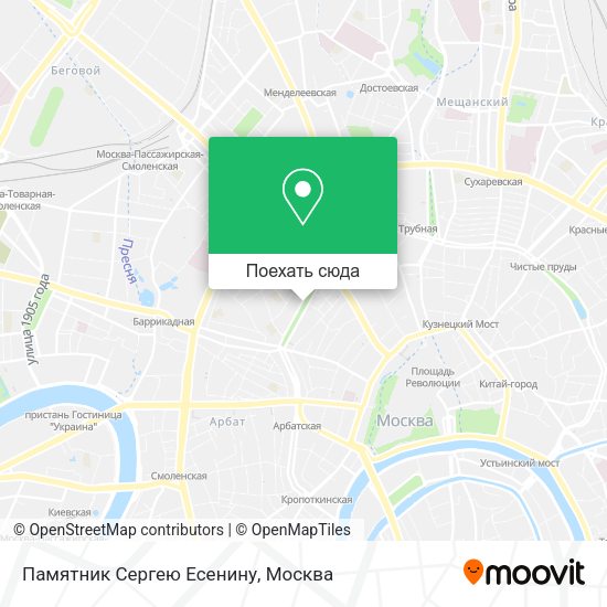 Карта Памятник Сергею Есенину