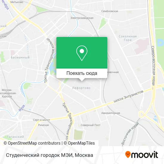 Карта Студенческий городок МЭИ