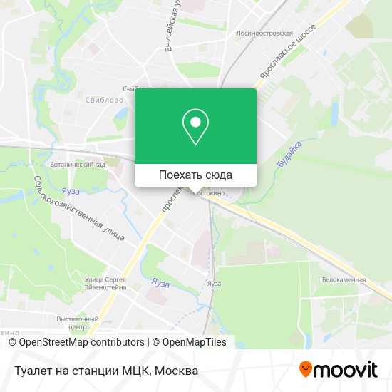 Карта Туалет на станции МЦК