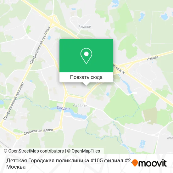 Карта Детская Городская поликлиника  #105 филиал #2