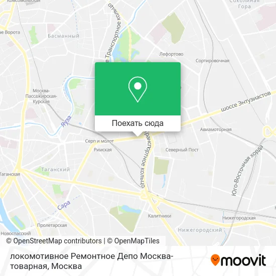 Карта локомотивное Ремонтное Депо Москва-товарная