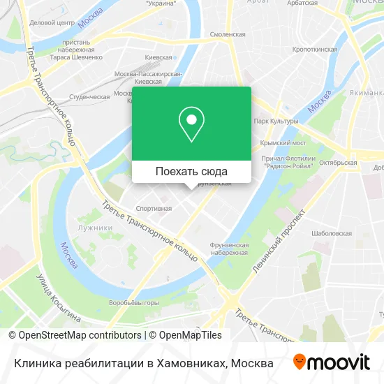 Карта Клиника реабилитации в Хамовниках