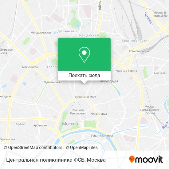 Карта Центральная поликлиника ФСБ