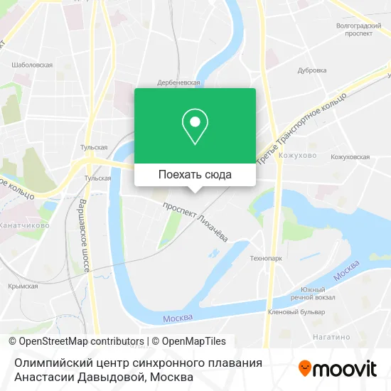Карта Олимпийский центр синхронного плавания Анастасии Давыдовой