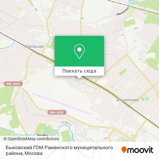 Карта Быковский ГОМ Раменского муниципального района