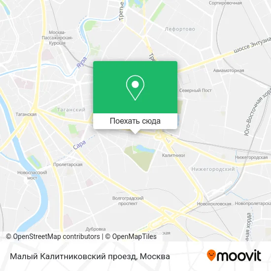 Карта Малый Калитниковский проезд