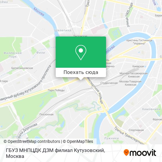 Карта ГБУЗ МНПЦДК ДЗМ филиал Кутузовский