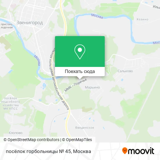 Карта посёлок горбольницы № 45