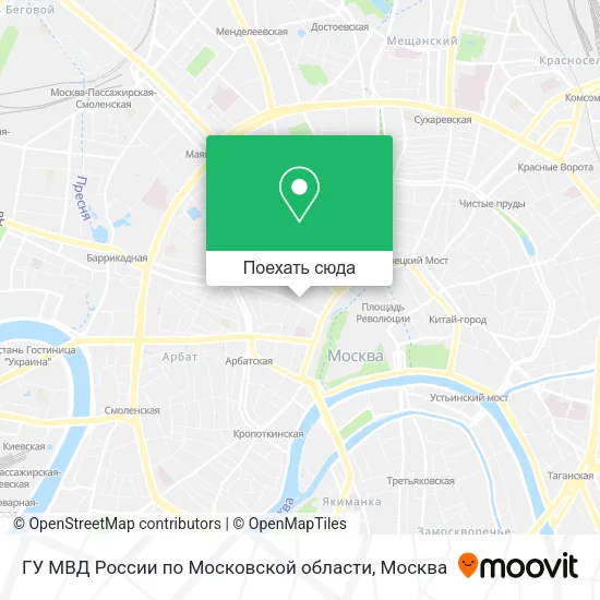 Карта ГУ МВД России по Московской области
