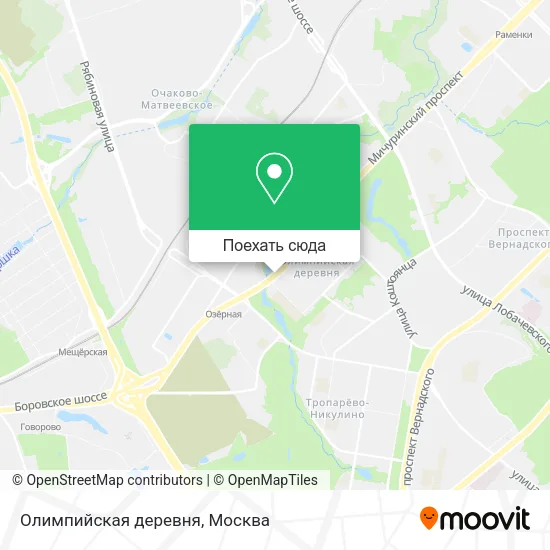 Карта Олимпийская деревня