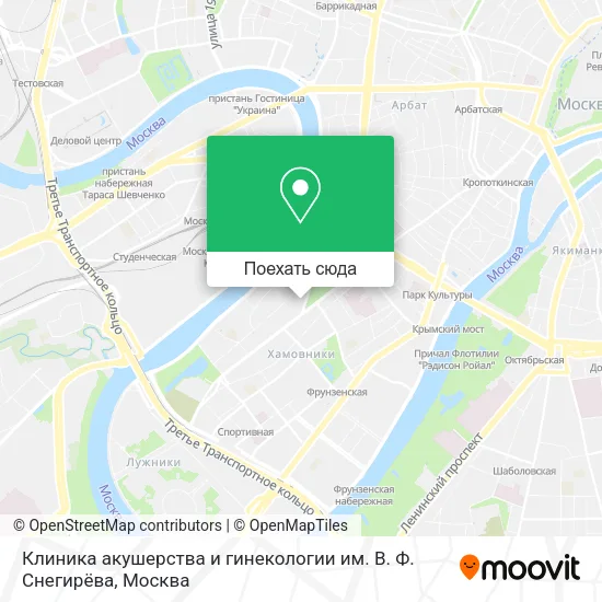 Карта Клиника акушерства и гинекологии им. В. Ф. Снегирёва