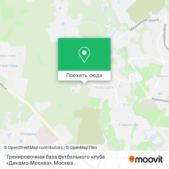 Карта Тренировочная база футбольного клуба «Динамо-Москва»
