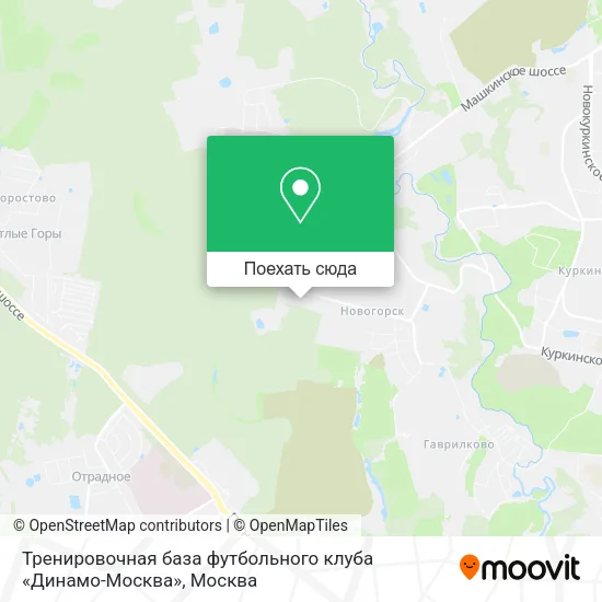 Карта Тренировочная база футбольного клуба «Динамо-Москва»