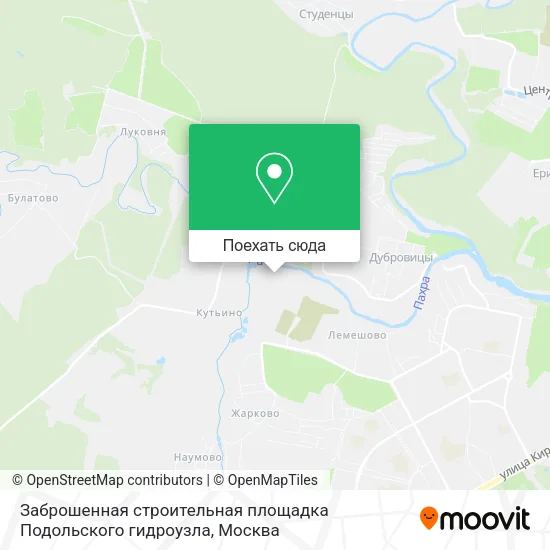 Карта Заброшенная строительная площадка Подольского гидроузла