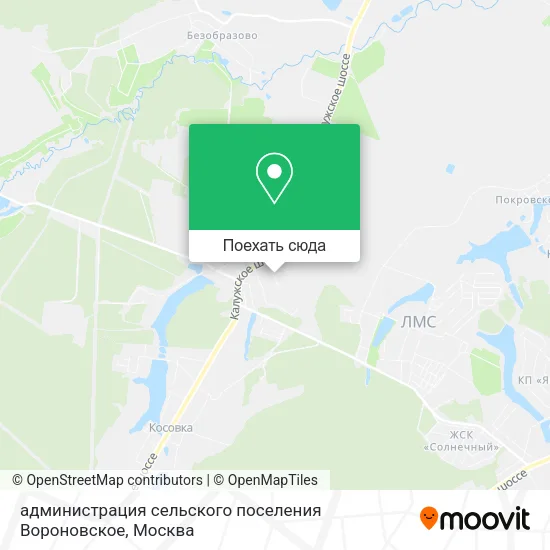 Карта администрация сельского поселения Вороновское