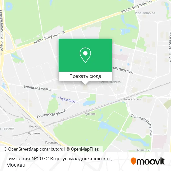 Карта Гимназия №2072 Корпус младшей школы