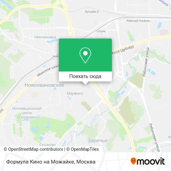 Карта Формула Кино на Можайке